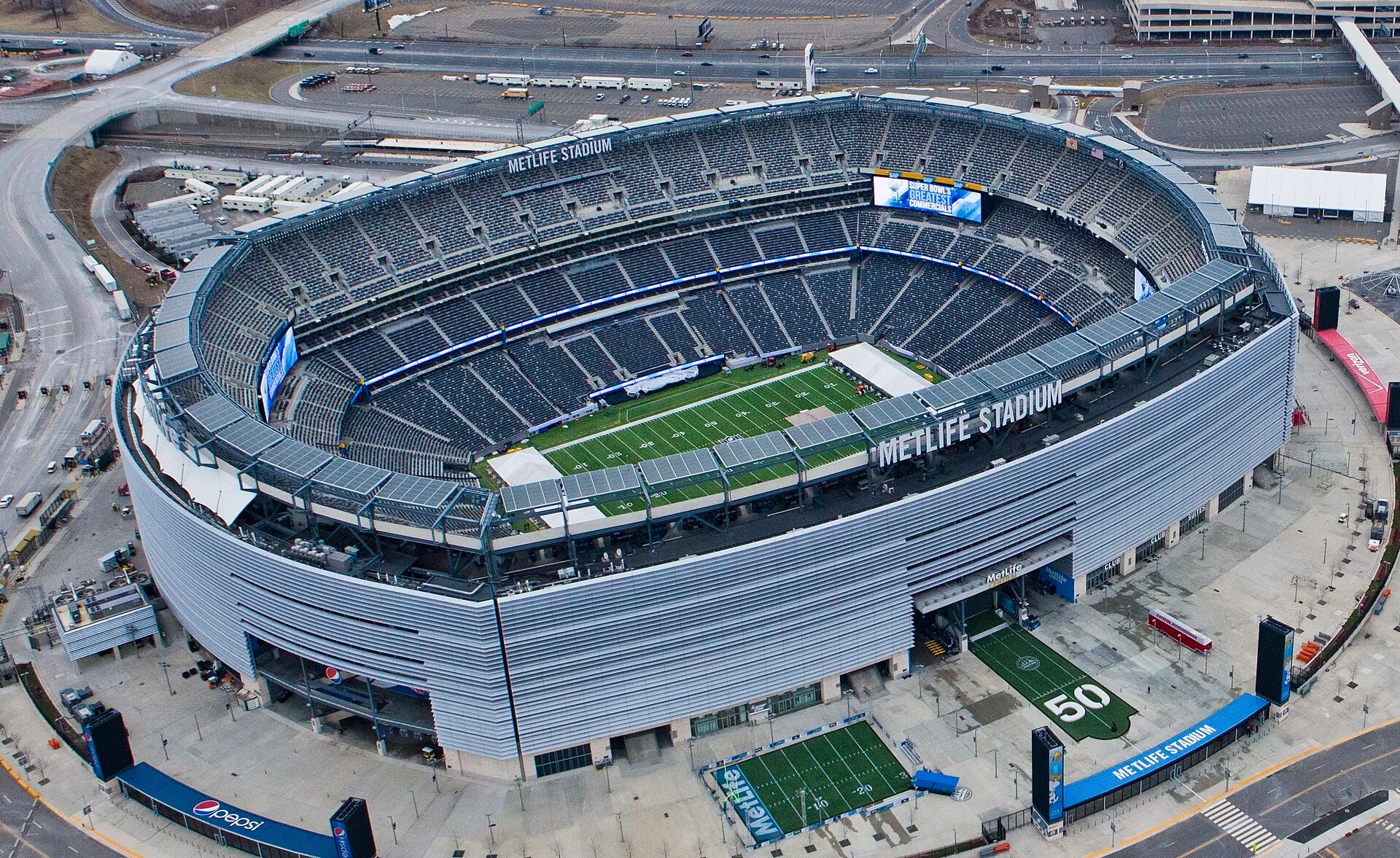 Aerial view of MetLife Stadium, New Jersey, venue of the July 19 final